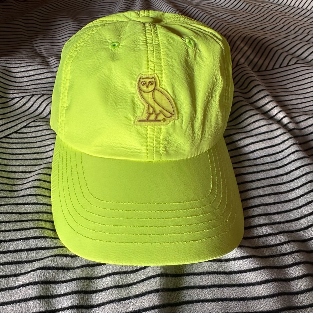 Authentic OVO nylon adjustable cap/hat - neon yellow